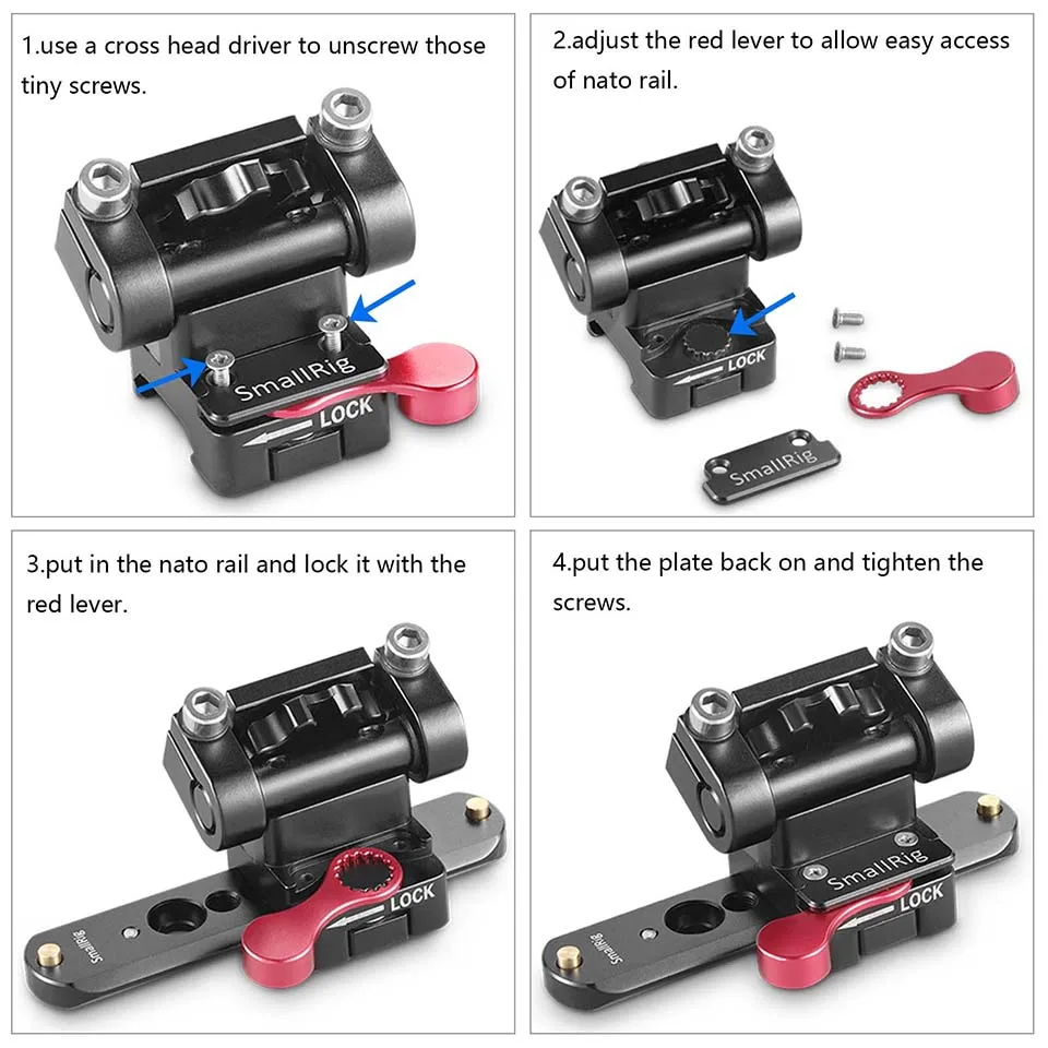 SmallRig камера монитор стабилизатор Quick Release EVF держатель крепление с натовским зажимом Can180 градусов Регулировка мониторинга 2100