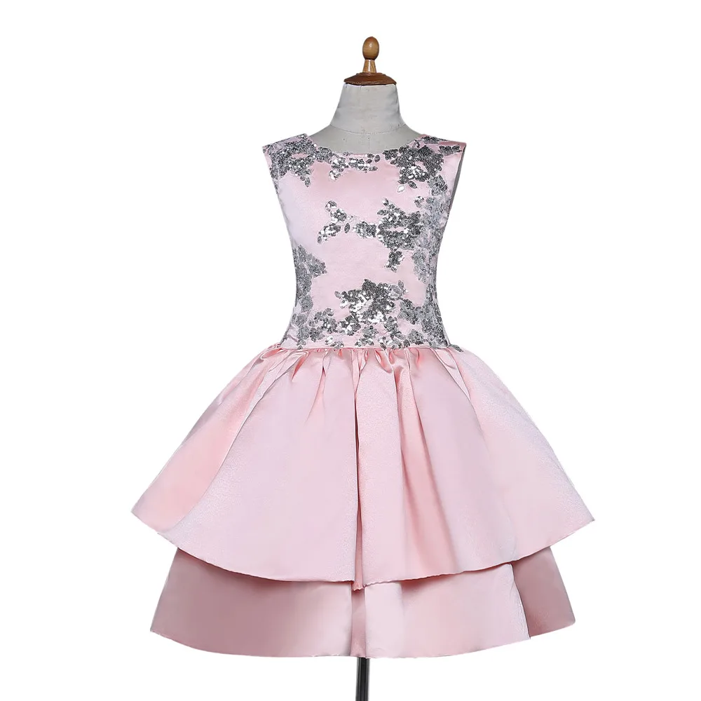 Розовые цветочные платья для девочек на свадьбу бальное платье с рукавами