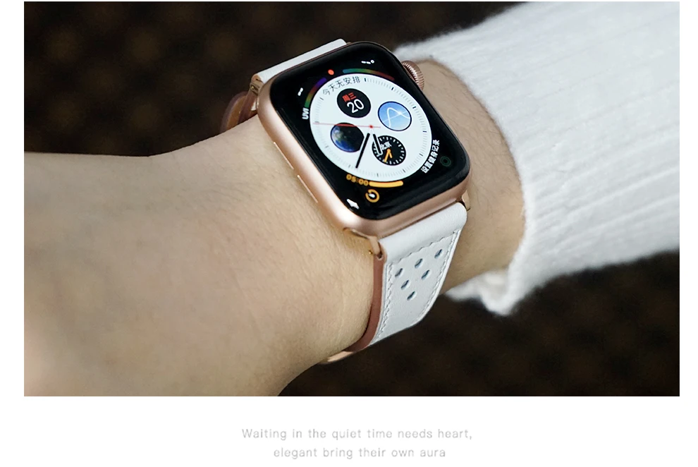 Кожаный ремешок для apple watch 38 мм 42 мм iWatch 4 ремешок 44 мм 40 мм Элегантный ремешок из натуральной кожи для apple watch 4 3 2 1
