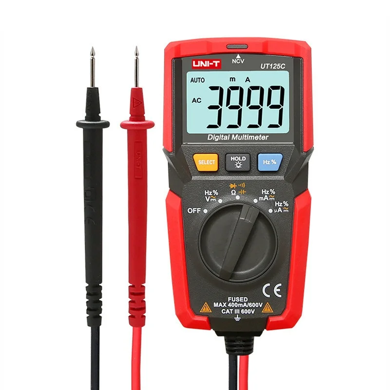 

Цифровой мультиметр UNI-T UT125C карманного размера, резистор, конденсатор, частоты, диод, NCV, тест, оригинальный