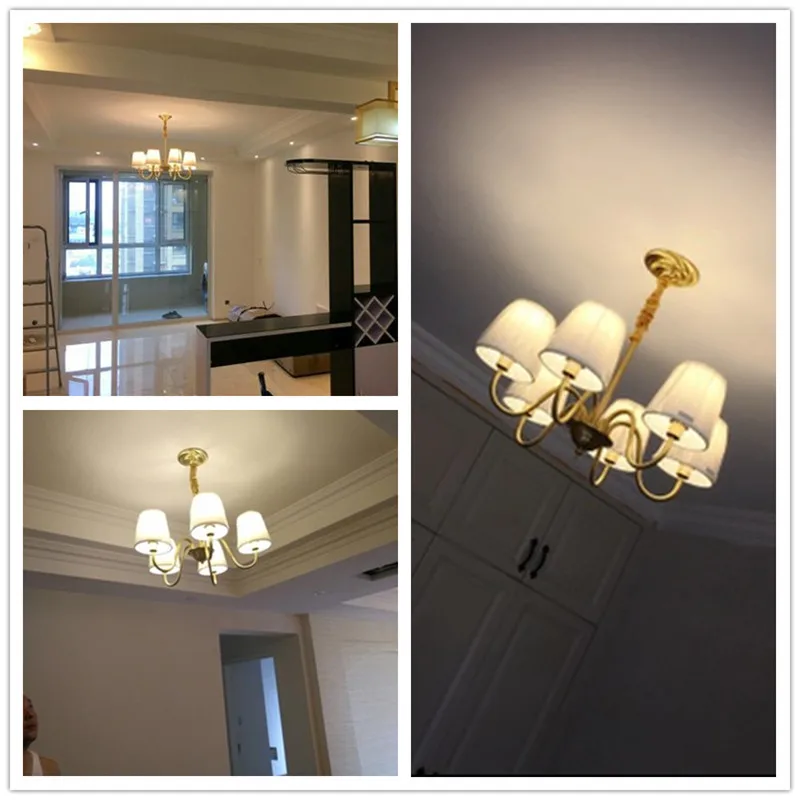 Люстра из медной ткани в американском и стиле простая люстра европейском для