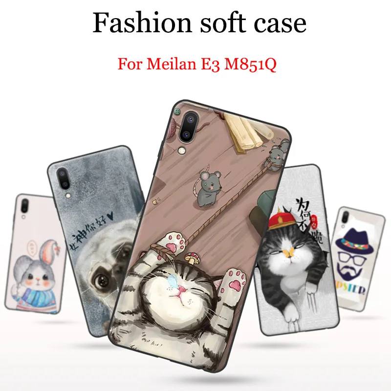 

2pcs For Meizu meilan E3 Case cover cute cartoon painted Soft Phone Cases M851Q case For Meilan E 3 back cover shell 5.99inch