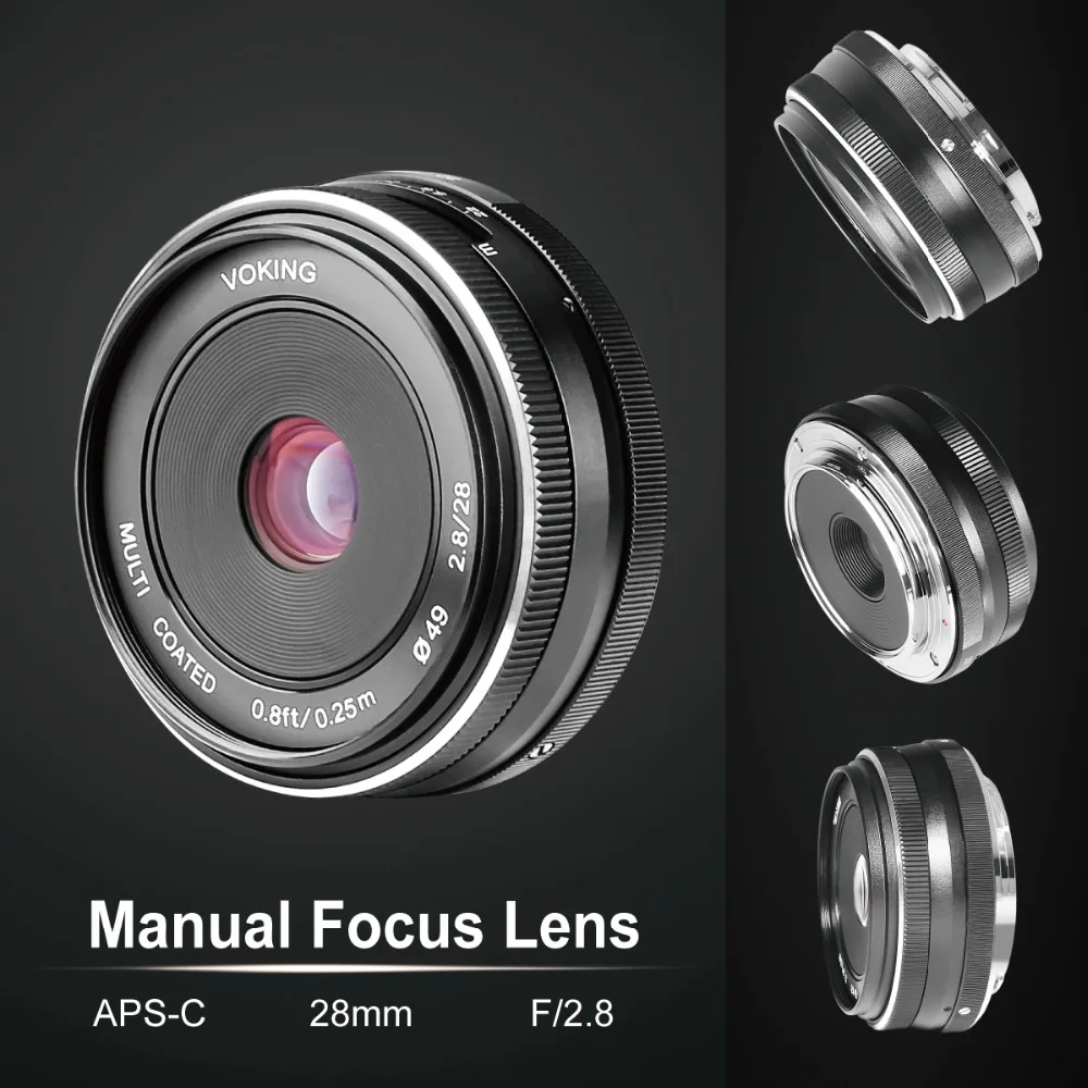 VOKING VK 28mm f/2 8 фиксированный ручной фокус объектив для оlympus Panasonic M4/3 системы APS C