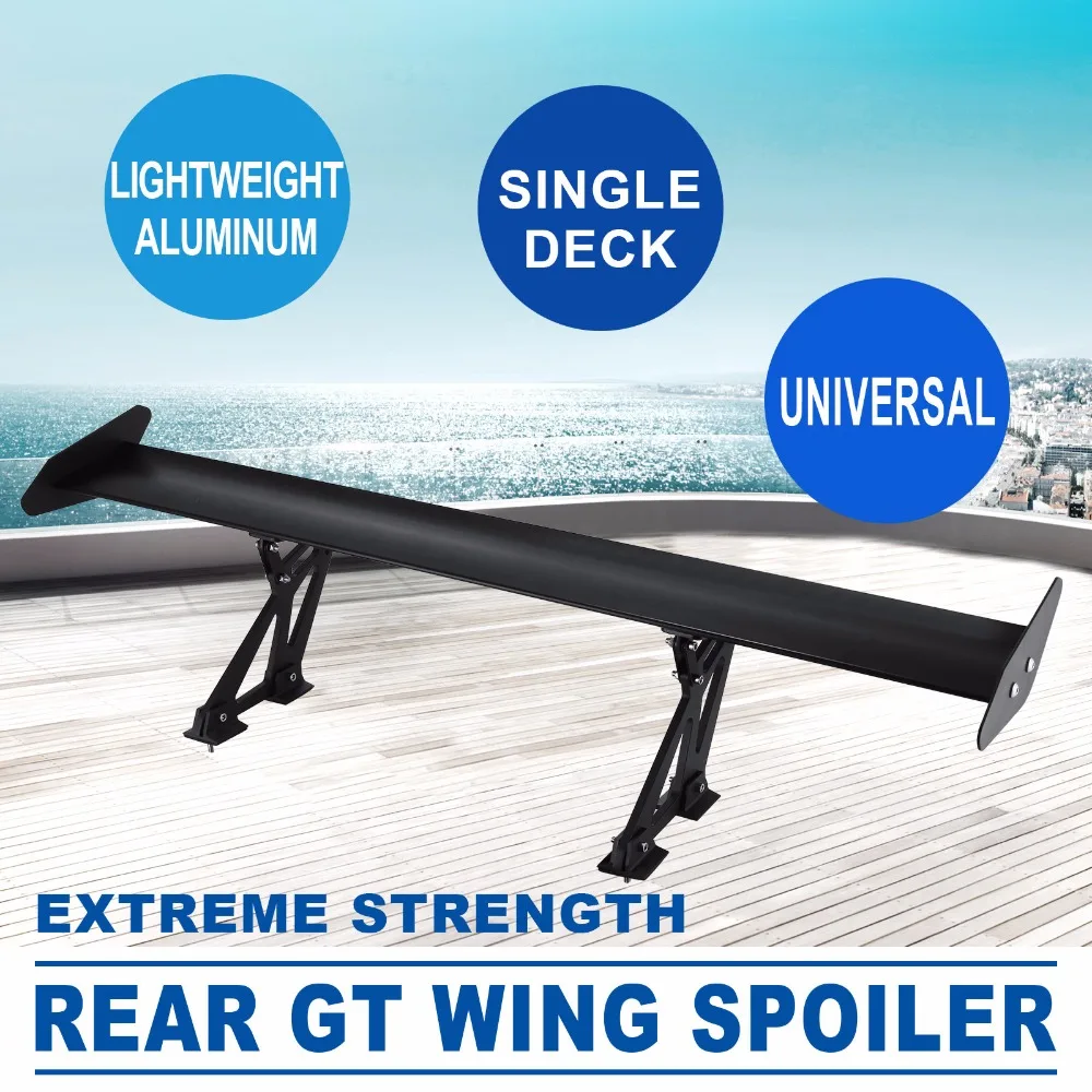 

110cm Universal Lightweight Aluminum Rear Wing Adjustable Angel Single Deck Racing Spoiler BGW Drift