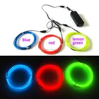 Для светодиодной ленты, моделирующий декор, 3 шт., 1 м, разные цвета, 3,2 мм, гибкая Электролюминесцентная трубка, светодиодная неоновая нить с фонариком