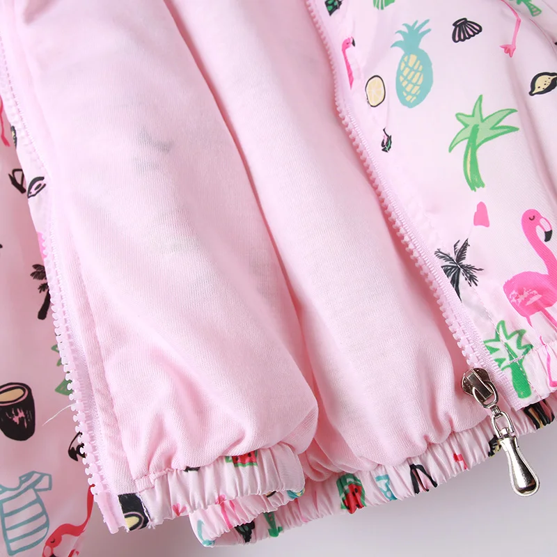 2021 Spring Summer Girls Tops Clothing 2Y 4Y 8Y Bird Print Jackets For Novelty Hooded Outerwear &amp Coats Child | Детская одежда и