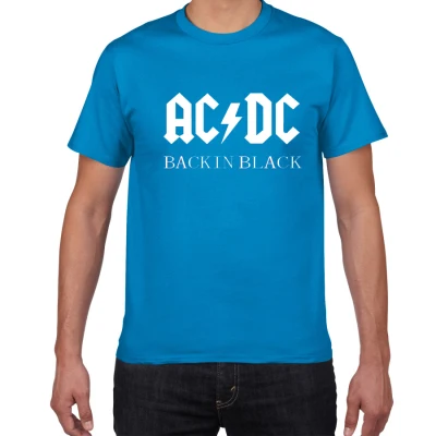 Новинка AC/DC Группа рок футболка для мужчин s acdc Графические футболки с принтом Повседневная футболка хип-хоп хлопок высокое качество футболки для мужчин - Цвет: diamond blue
