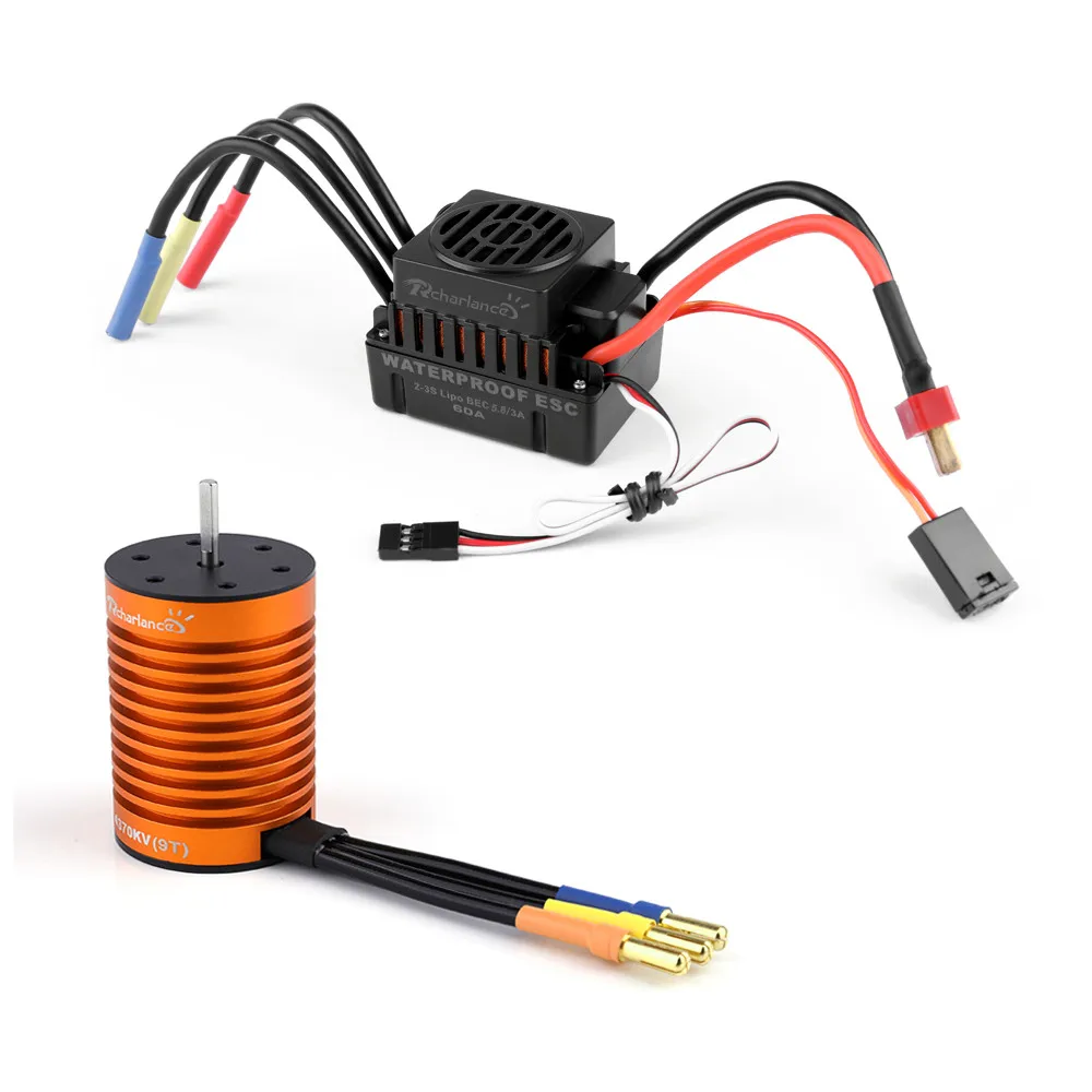 Аксессуары 9T 4370KV бесщеточный двигатель + 60A ESC Регулятор скорости Combo ME720 для 1/10 RC Car