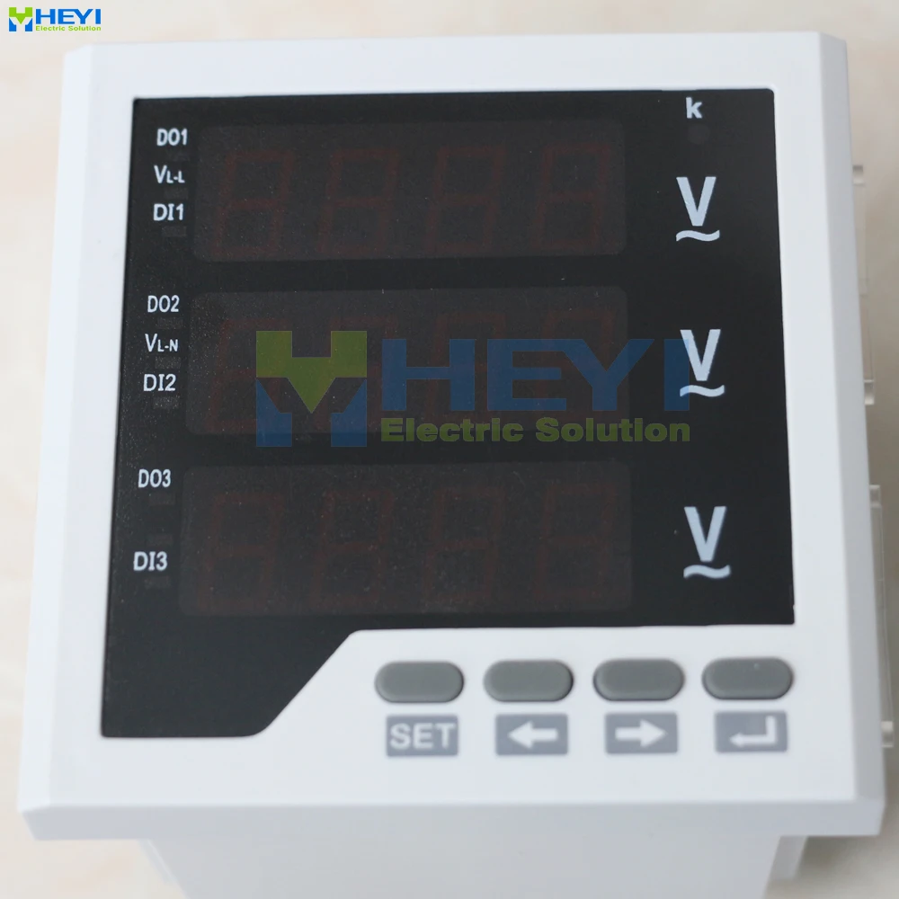 3-фазный светодиодный цифровой вольтметр переменного тока измеритель напряжения