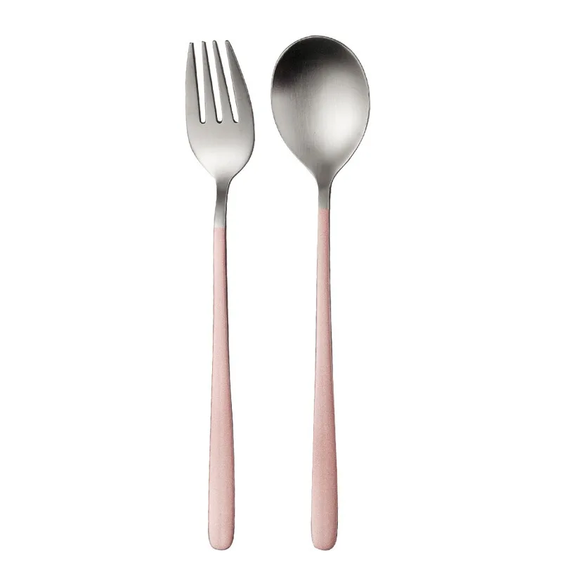 Spoon fork B JueQi набор посуды столовые приборы из нержавеющей стали 304 посуда кухонная посуда включает нож вилка чайные ложки 18/10 - Цвет: Spoon fork B