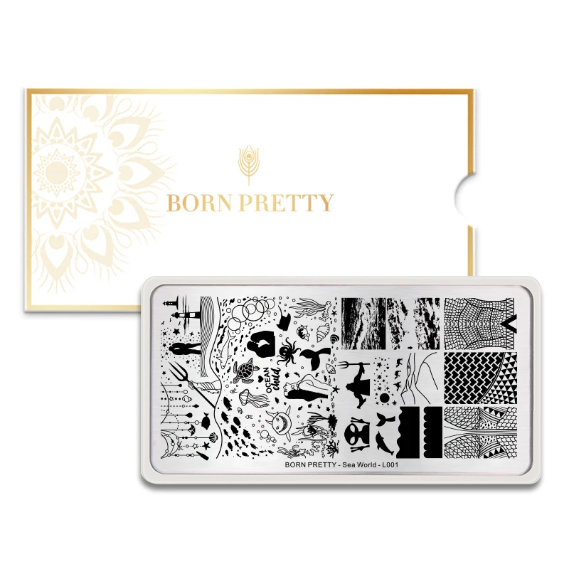 BORN PRETTY ногтей штамповки пластины прямоугольный шаблон дизайн идея изображения