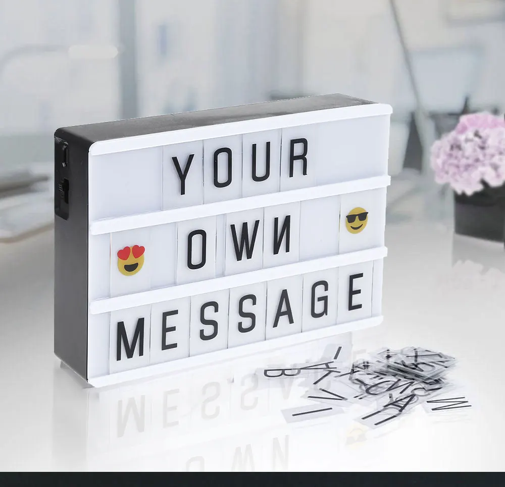USB AA комбинация батарей ночной Светильник коробка DIY светодиодный буквы знак