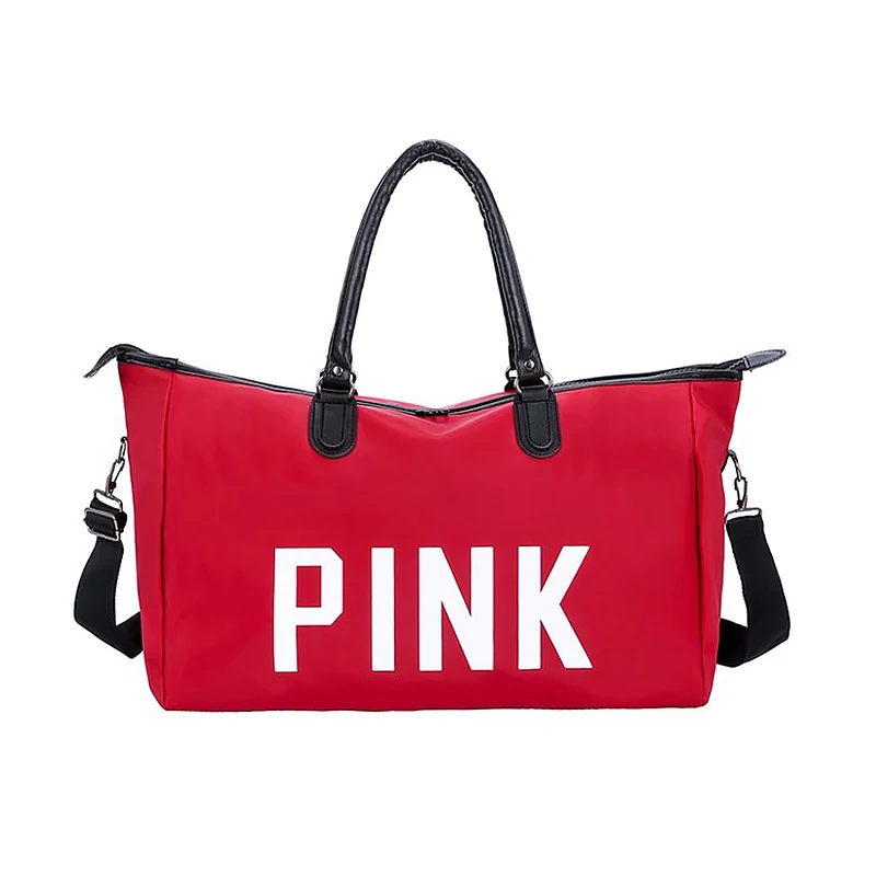 Red WOBAG Мужская черная Дорожная сумка, модная розовая сумка на плечо с блестками, женская сумка, женская переносная сумка на выходные, водонепроницаемая сумка для стирки - Цвет: Red