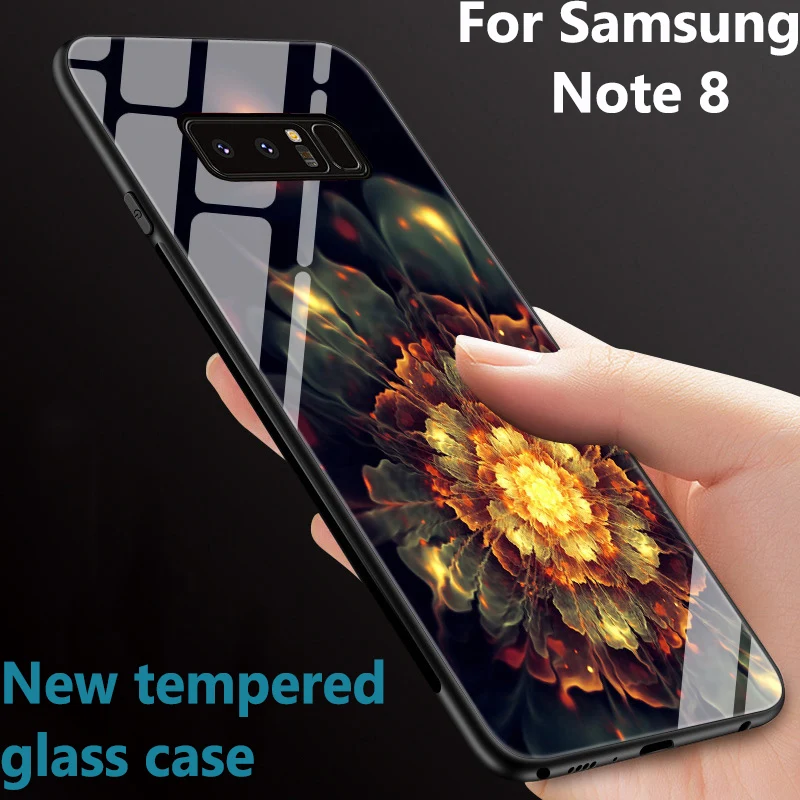 Чехол из закаленного стекла для Samsung Note 8 задняя крышка Galaxy Note8 модные зеркальные