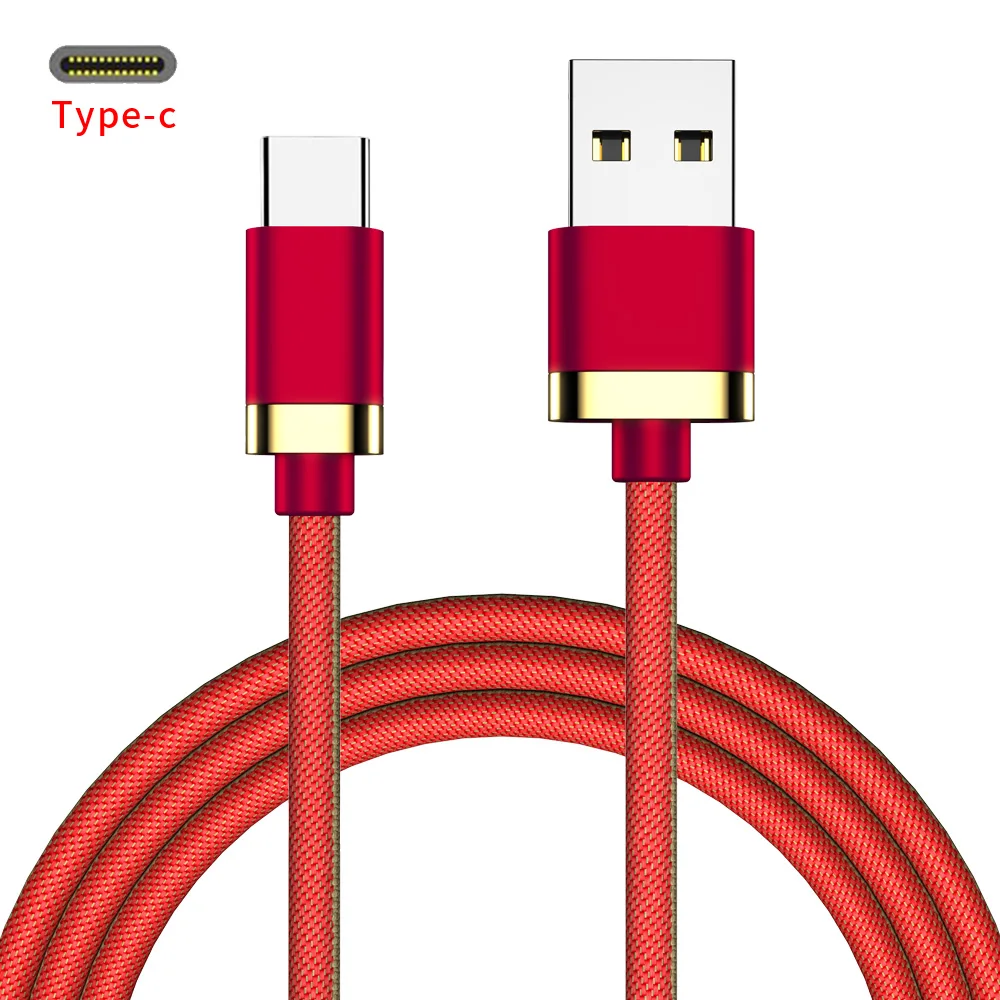 Красный Кабель USB type C для Xiaomi mi 8 9 Красный mi Note 7 USB-C кабель для samsung S8 S10 провод для быстрого заряда USB C кабель для зарядки мобильного телефона - Цвет: Красный