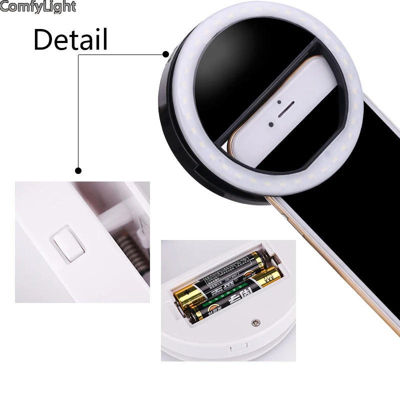 

Clip-on Selfie Fill-in Ring LED Light Flash Mini LED Cellphone Camera Flash Fill-in Light Pocket Spotlight Photo Video Light