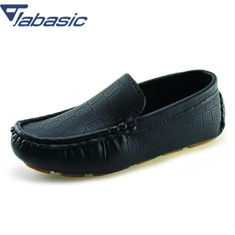 JABASIC Brand Girls &amp Boys School Shoes 2018 New Slip-on Loafers Flat Casual Pu Leather Dress Black Schoenen | Детская одежда и