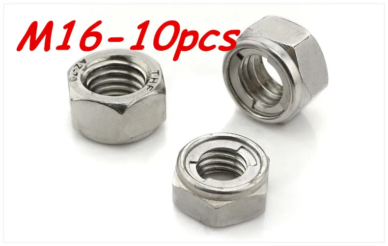 

Metric M16 304 Stainless Steel Metal Lock Insert Nuts 10Pcs/Lot Free Shipping