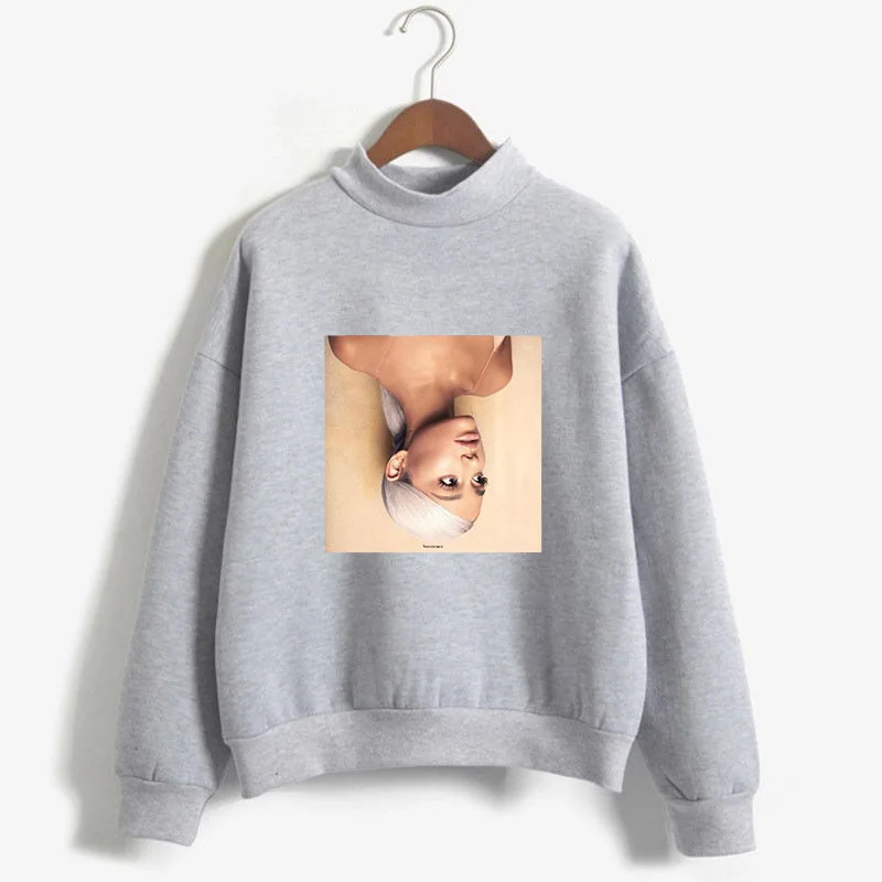 Женские толстовки с капюшоном Ariana Grande Moleton уличная водолазка Sweetener Thank U Next