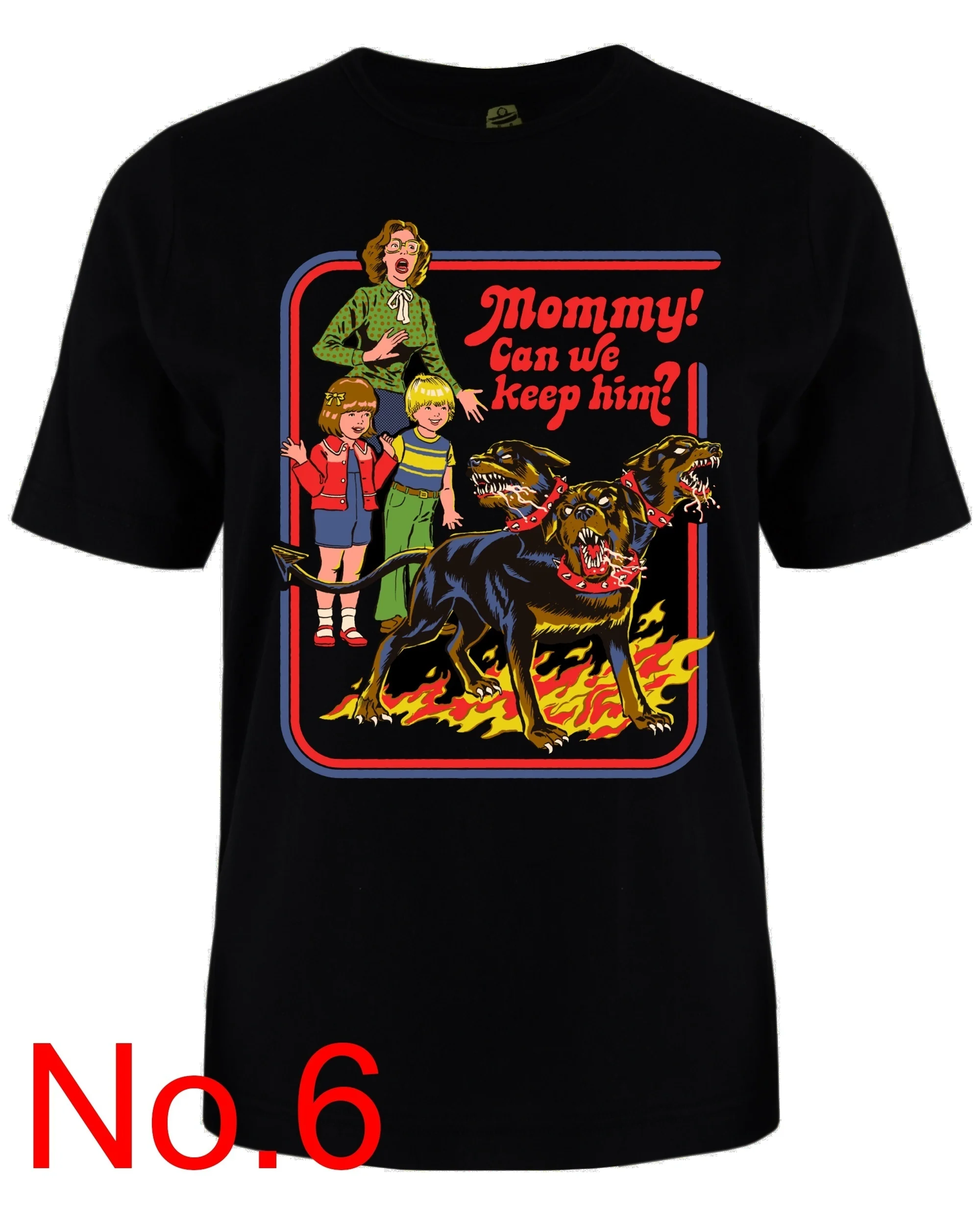black-6mommy Kuakuayu HJN 1 шт. крутая модная летняя повседневная футболка с демонами для женщин и мужчин забавная футболка с кольцом ностальгия милый черный - Цвет: black-6mommy