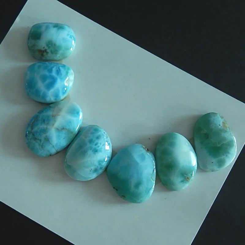 7 PCS Of Natural Larimar Pendant Necklace Cabochons 23X15X5mm 17x12x7mm 20.71g | Украшения и аксессуары