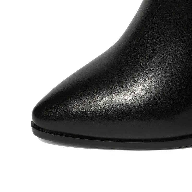 

TXCNMB 2020 Boots Women Ankle Boots for Women Winter Genuine Leather High Heel Shoes Woman Lace-up Size 39 40