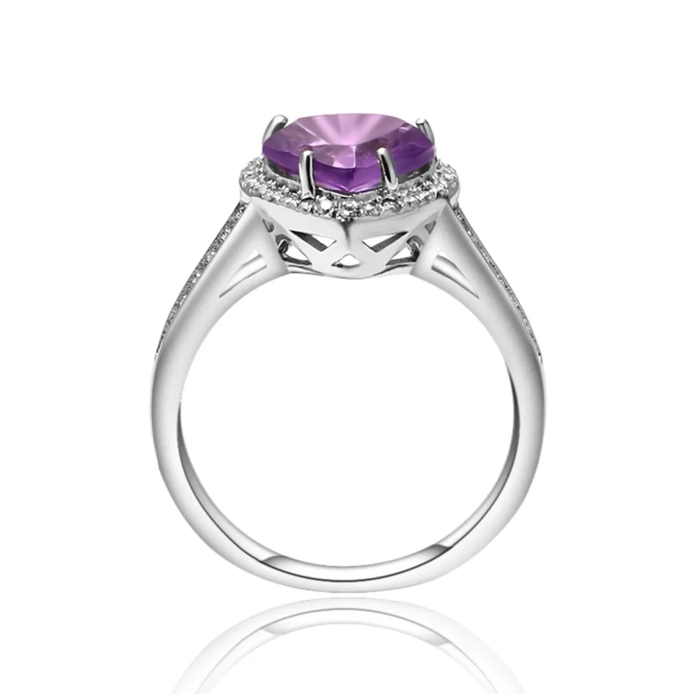 Женский балетный камень 2.17Ct в форме сердца натуральный аметистовый драгоченный
