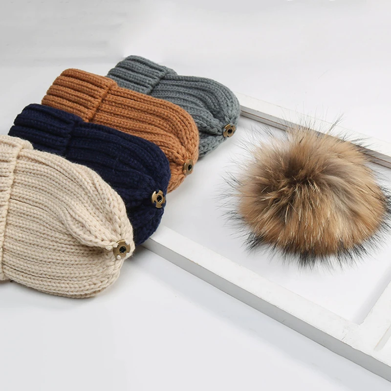 Вязаная шапка для мамы и ребенка плюшевые шапки всей семьи на осень зиму