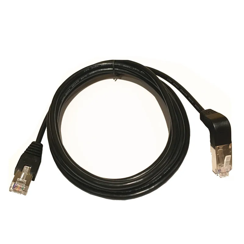 Угловой Cat5e 8P8C STP Cat5 Cat 5e RJ45 Lan Ethernet сетевой Соединительный шнур прямой кабель 90 50 см