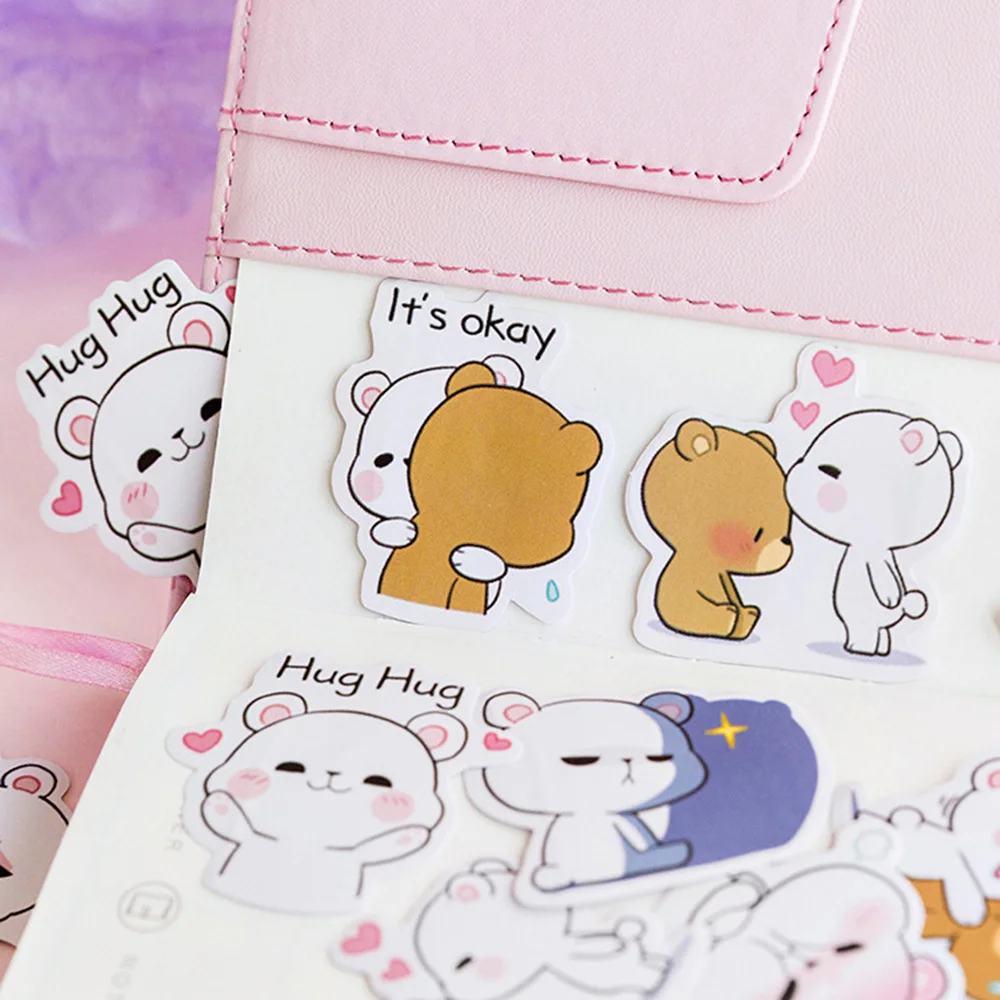45 шт./кор. милые канцелярские наклейки DIY медведь липкая бумага Kawaii для украшения