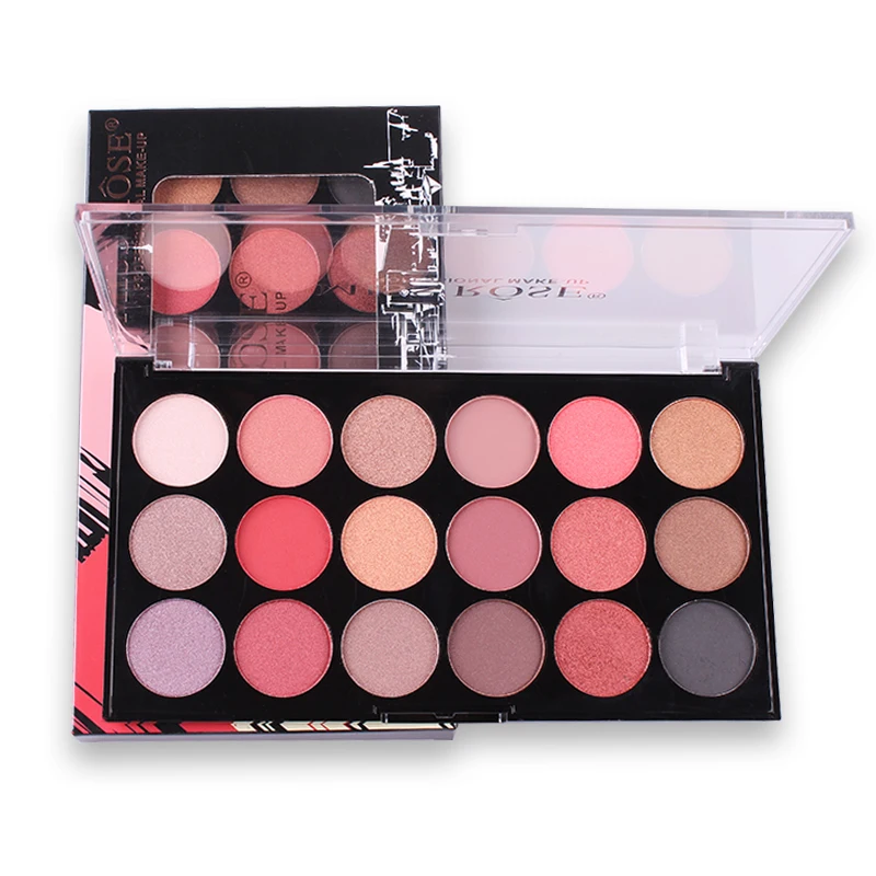 Miss Rose matte eyeshadow palette 18 colors earth nude makeup pigment waterproof long lasting shimmer smoky MS166 |