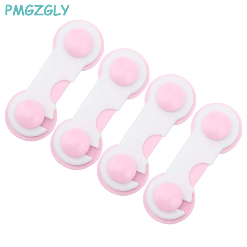 4 PC Lot Pink 4 шт./компл. шкаф замок двери кухонного шкафа ящика замки безопасности Безопасность детей Детские наколенники защитная маска для лица, замок для обеспечения безопасности - Цвет: 4 PC Lot Pink
