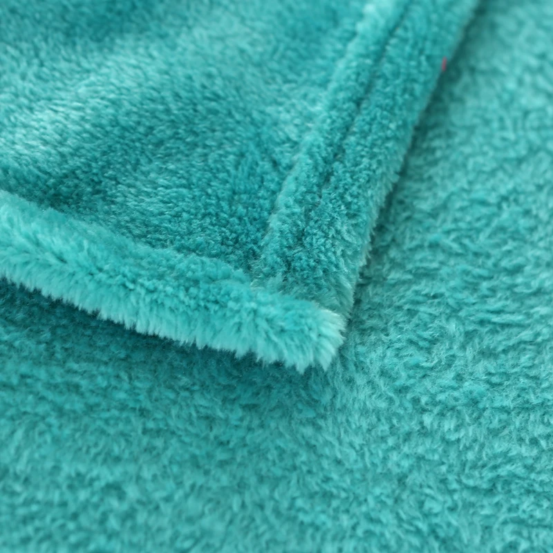 

Flannel Solid Turquoise Blanket Bedspreads Throw For Bed Travel Queen King Blankets Sofa Coverlet Plane Bedding Quilt Cobertor