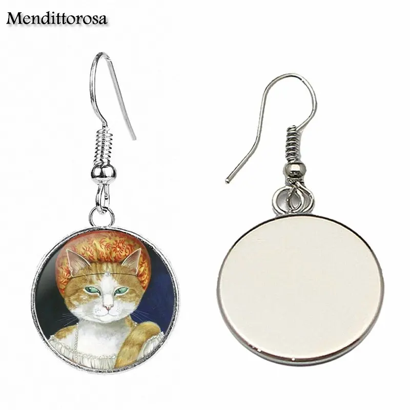 Серьги клипсы для школьниц ювелирные изделия с подвесками в виде сиамского кота