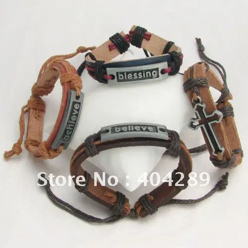 Оптовые 12 шт Ассорти ручной работы кожаные и пеньковые серферные браслеты