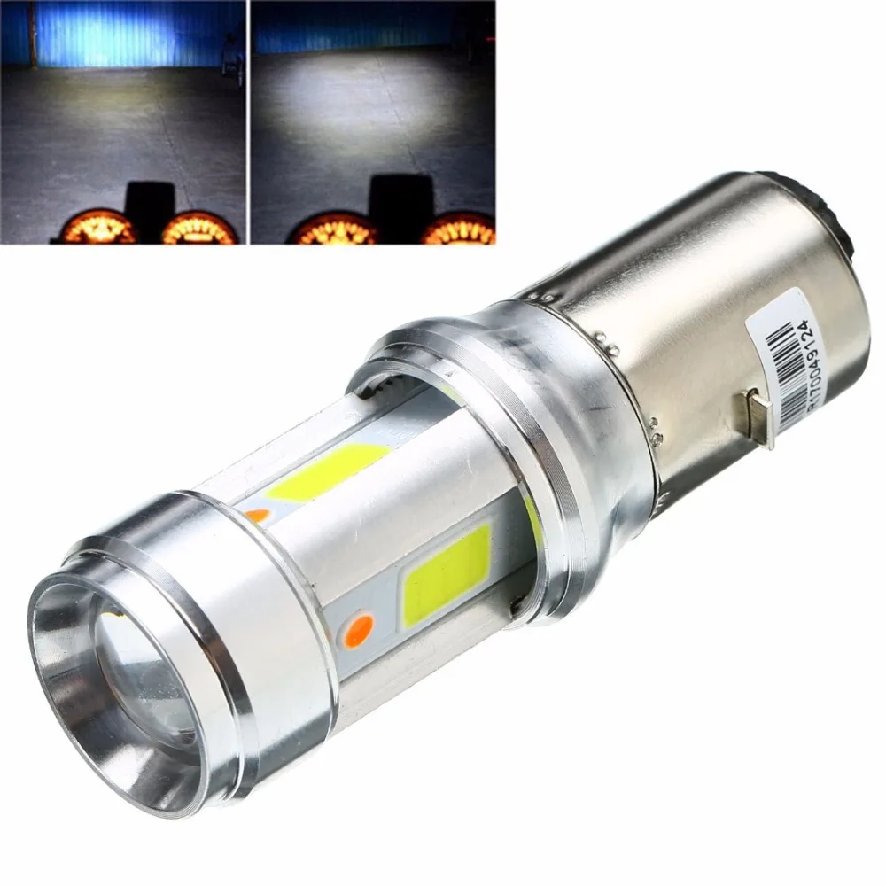 Dreauto передняя фара мотоцикла BA20D H6 18 w Led COB Hi/короче спереди и длиннее сзади) лампа