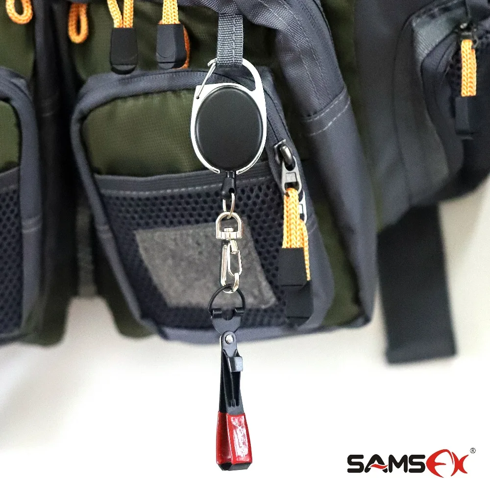 SAMSFX рыболовные Зингер втягивающие рыболовные снасти набор инструментов комбинированный карабин стиль зингеры черный 3 шт
