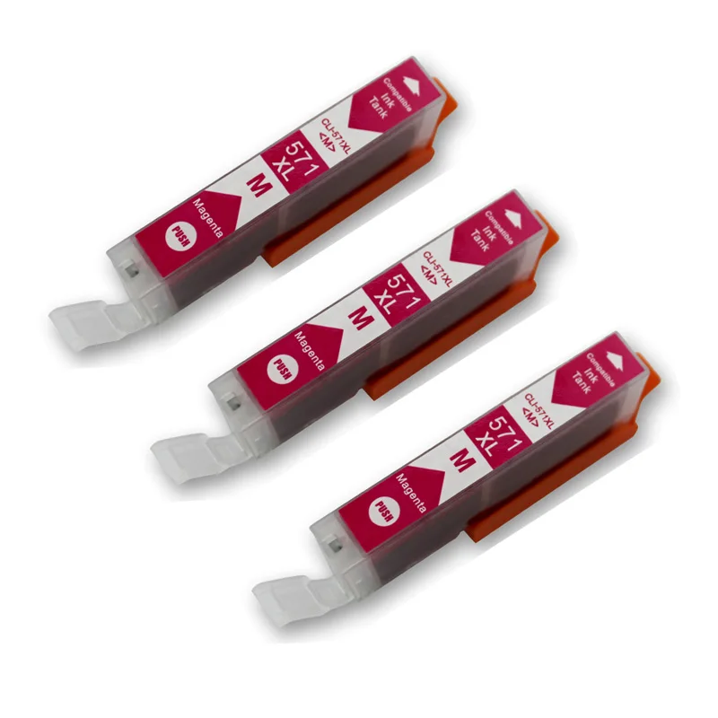 3X CLI 571 Magenta M полный чернильный картридж для Canon Pixma TS6050 TS6051 TS6052 TS5050 TS5051 TS5053 TS5055 MG6852