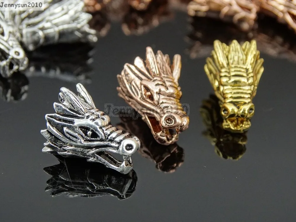 Бусины подвески в виде дракона серебристые/золотистые/розовые|beads silver|charm beadscharms