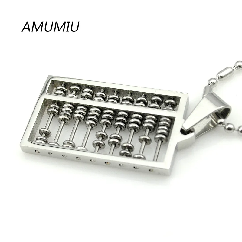 AMUMIU 2021 Модное Новое ожерелье с подвеской Abacus 316L из нержавеющей стали