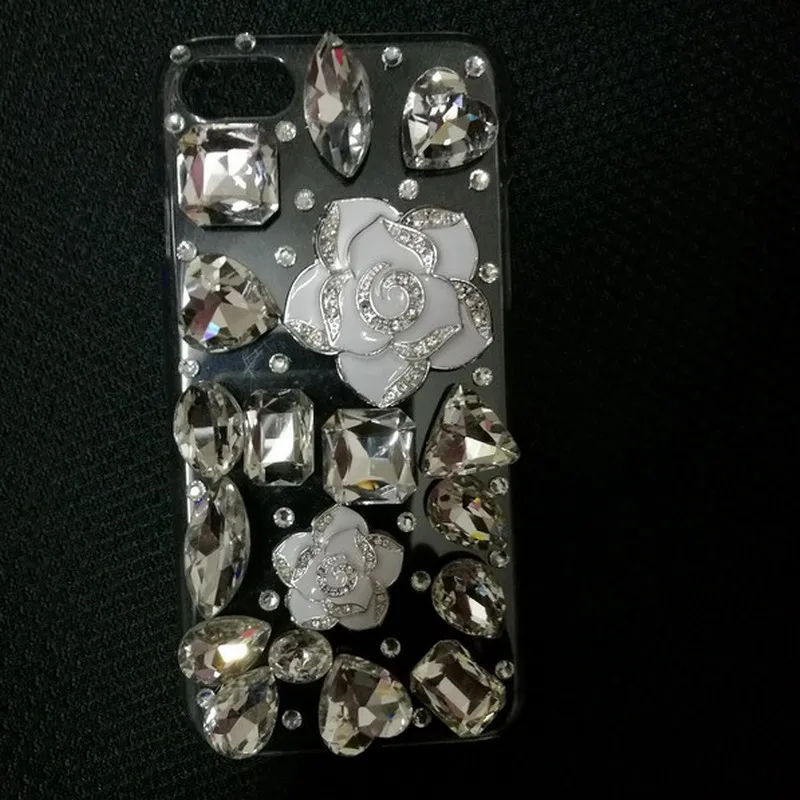 Для iphone 7 plus 6s 5S se 5c 4S роскошные 3d кристаллов алмаза цветок камелии искра