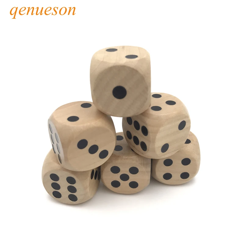 8 Pcs/Lots High quality 25mm Woodiness Drinking Dice Solid Wood Puzzle Children Interesting Teaching Set Wholesale qenueson|drinking dice|dice
