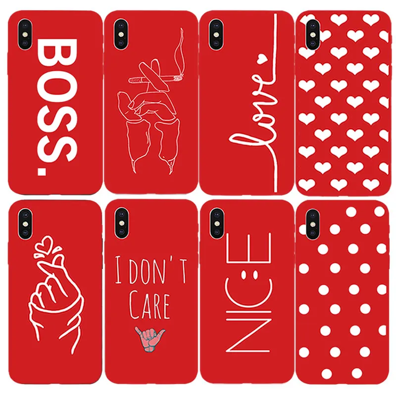 Чехол для телефона с абстрактными линиями красного цвета iPhone 6 6s 7 8 Plus 5 5s SE мягкие