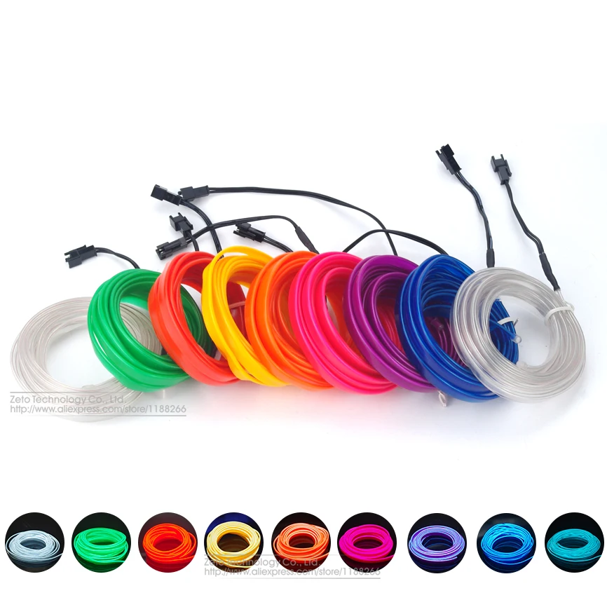 Гибкая неоновая лента для холодного света 5 м светящаяся EL Проводная украшения