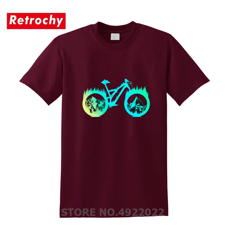 Горных велосипедах Винтаж MTB Состаренный дизайн футболка Для мужчин свободная