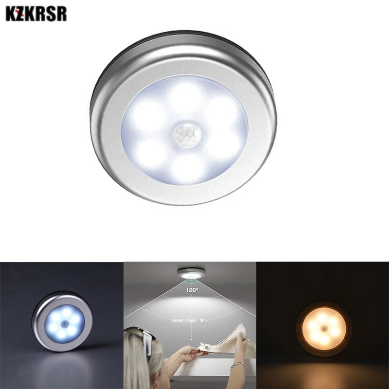 PIR Motion Sensor Under Cabinet Light Auto Smart Night light wall lamp LED Lights For Bedroom Closet Kitchen Wardrobe Lighting | Лампы и