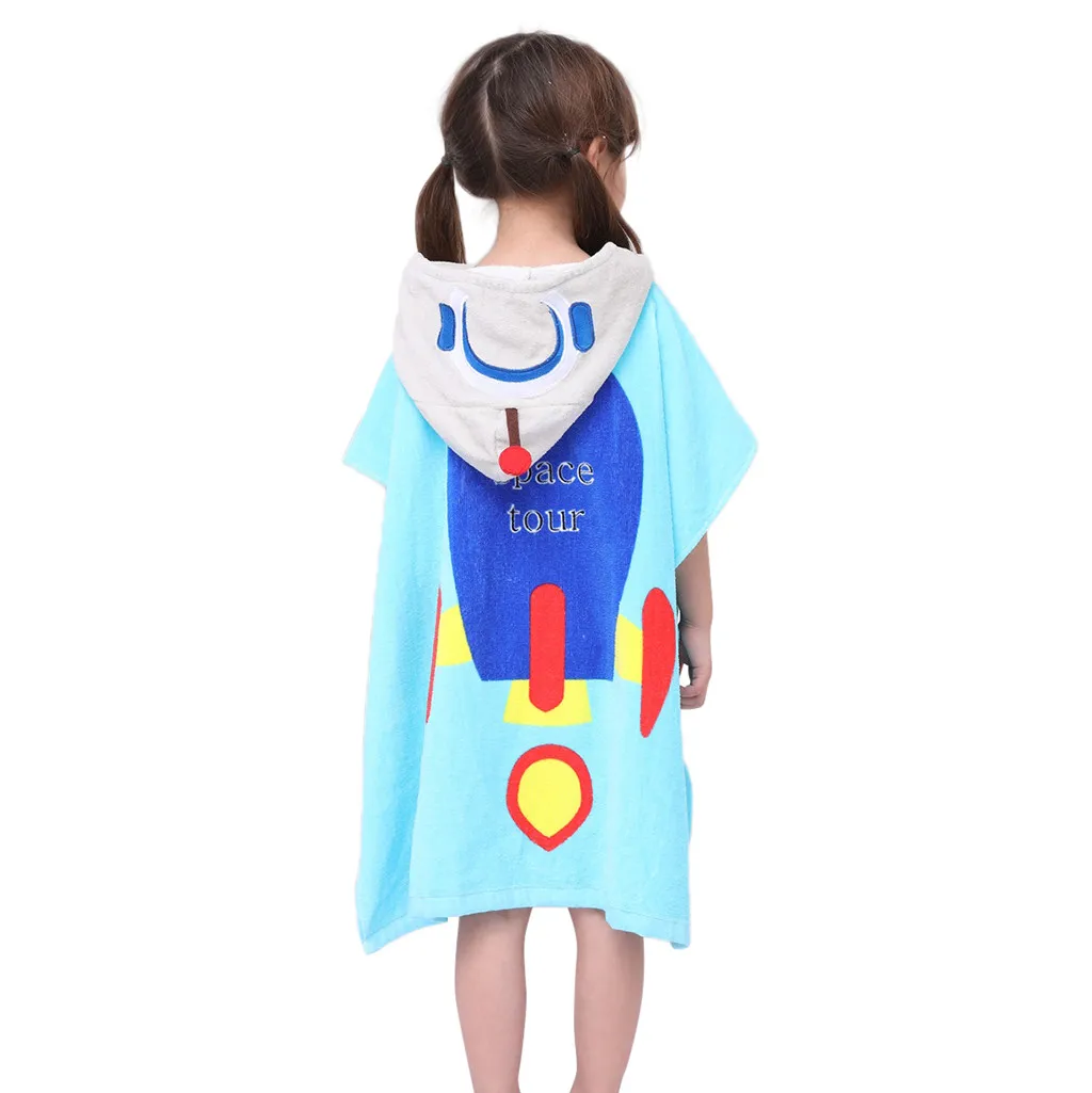 Infant baby poncho towel hooded beach towels for kid Bathrobe Pajamas Cartoon Animals baby hooded bath towel Child baby bath set