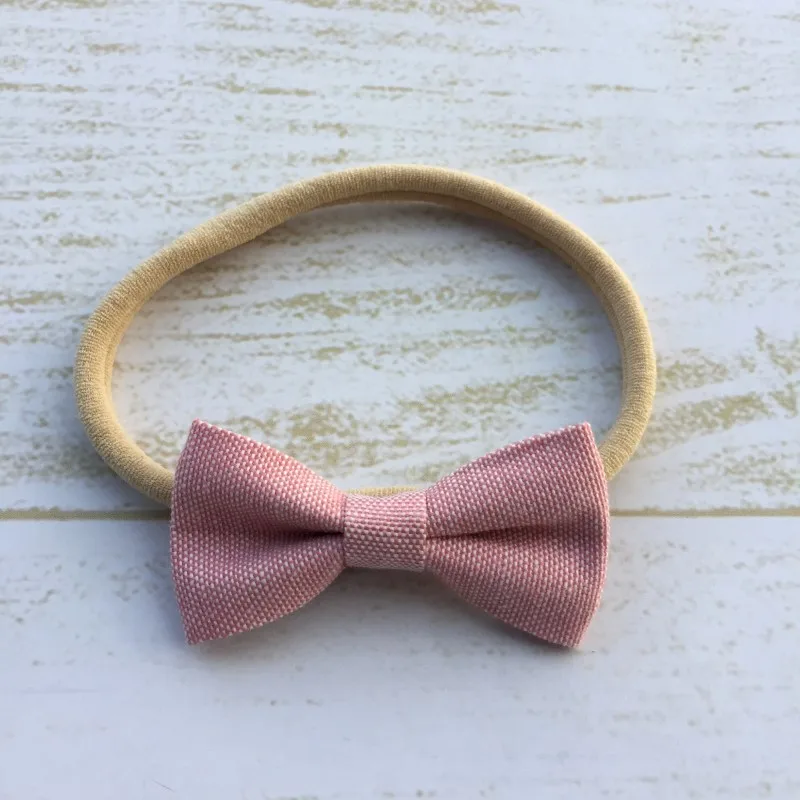 24pcs/lot Mini Fabric Bow Headband Soft Nylon Hair Band Baby Accessroies | Детская одежда и обувь