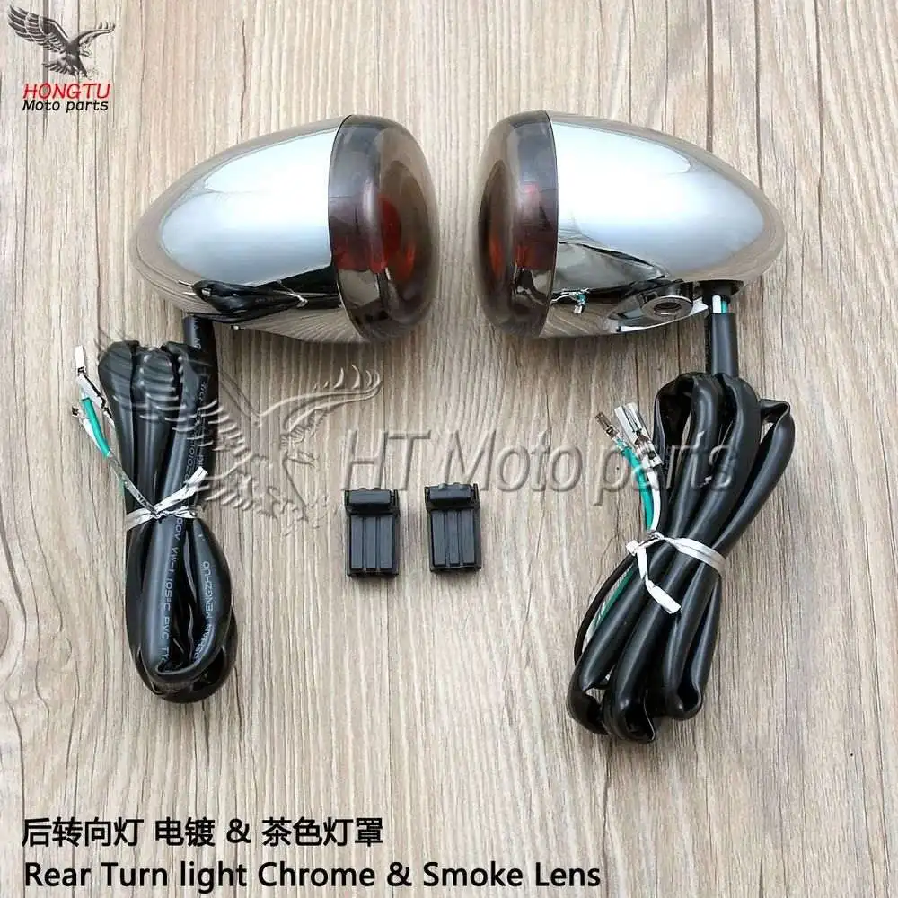 Rear smoke chrome Мотоциклетная Высококачественная Передняя Задняя Поворотная лампа для Harley Softail Dyna Sportster Fat Boy V-Rod XL883 XL 883 1200 - Цвет: Rear smoke chrome