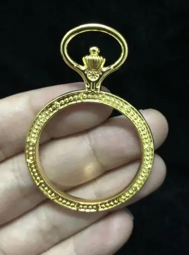 round gold 5 шт. металлические квадратные карманные часы с ободком поднос амулеты УФ-полимер для поделок Сделай Сам аксессуары Spindrift кружева круглые овальные часы кулон ювелирные изделия - Цвет: round gold